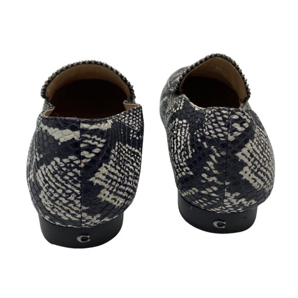 Coach Harper Snake Print Studded Loafers size 7.5b snakeskin gray black - Picture 5 of 8